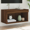 Szafka pod TV, z LED, kolor brązowy dąb, 60x30x30 cm