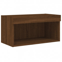 Szafka pod TV, z LED, kolor brązowy dąb, 60x30x30 cm