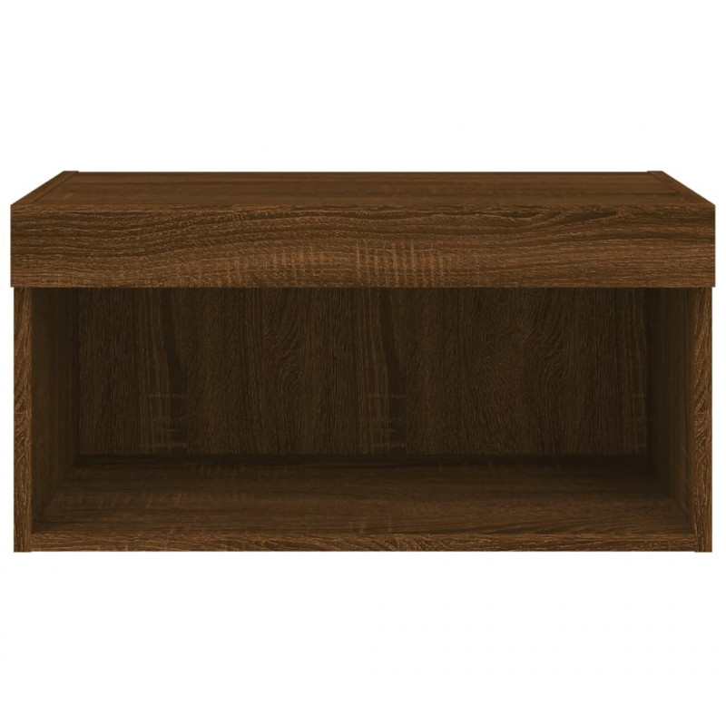 Szafka pod TV, z LED, kolor brązowy dąb, 60x30x30 cm