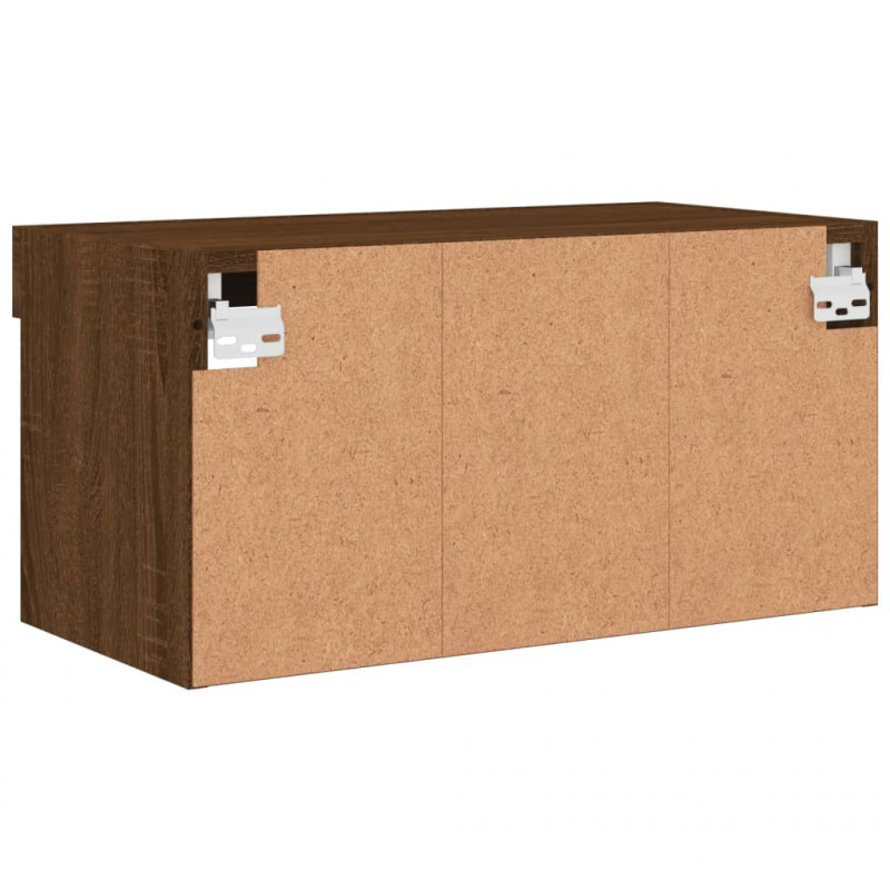 Szafka pod TV, z LED, kolor brązowy dąb, 60x30x30 cm