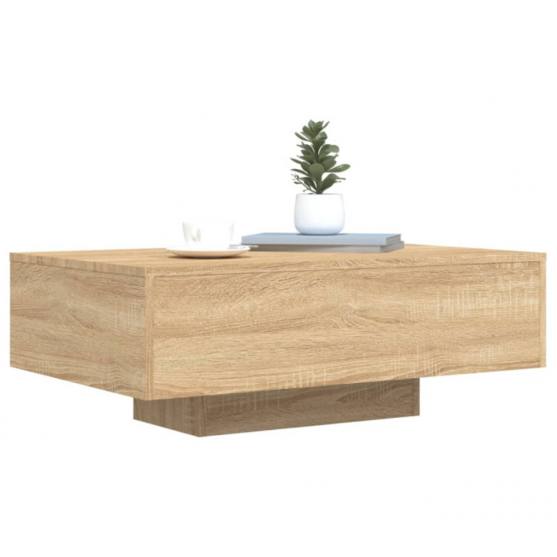 Stolik kawowy z podświetleniem LED, dąb sonoma, 85x55x31 cm