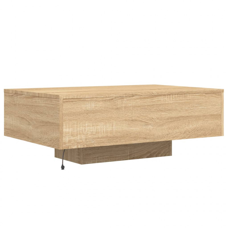 Stolik kawowy z podświetleniem LED, dąb sonoma, 85x55x31 cm
