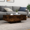 Stolik kawowy z podświetleniem LED, przydymiony dąb, 85x55x31cm