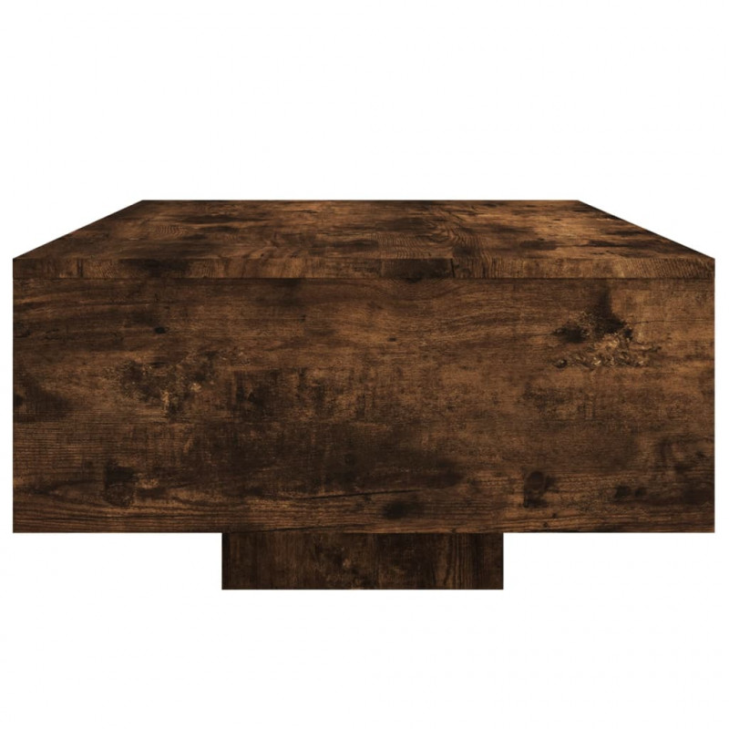 Stolik kawowy z podświetleniem LED, przydymiony dąb, 85x55x31cm
