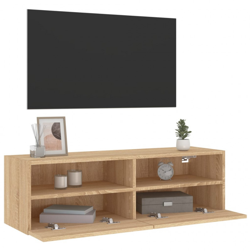 Ścienna szafka TV, dąb sonoma, 100x30x30 cm