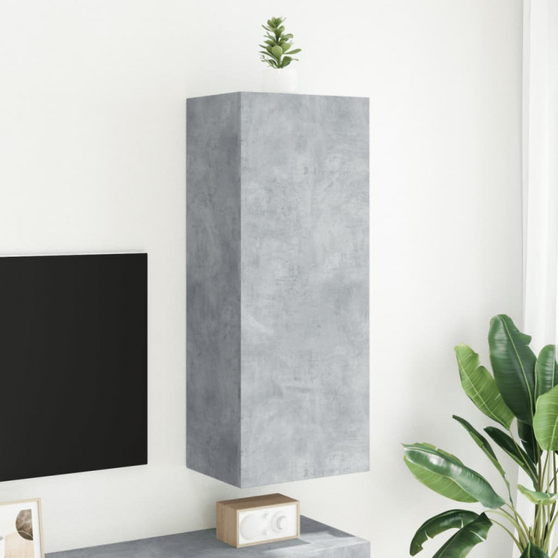 Ścienna szafka TV, szarość betonu, 40,5x30x102 cm