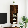Szafka TV z LED, przydymiony dąb, 30,5x30x102 cm