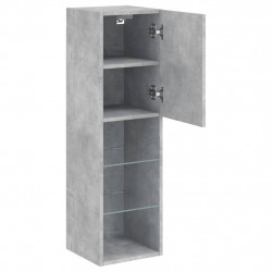 Szafka TV z LED, szarość betonu, 30,5x30x102 cm