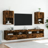 Szafka TV z LED, przydymiony dąb, 40,5x30x60 cm