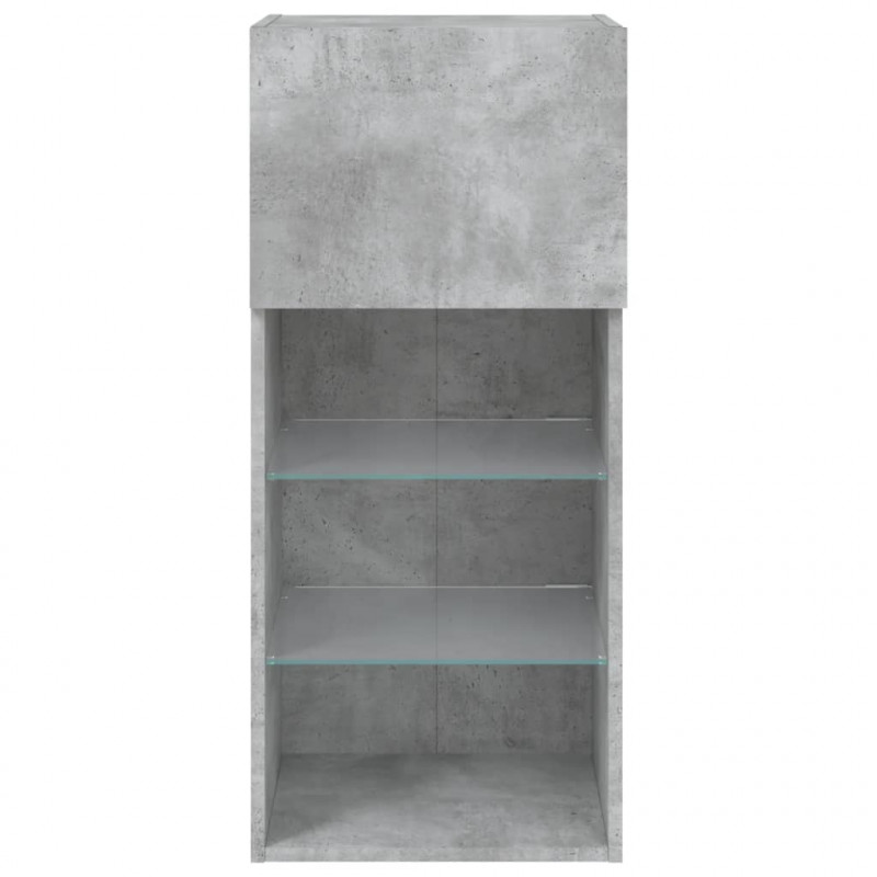 Szafka TV z LED, szarość betonu, 40,5x30x90 cm