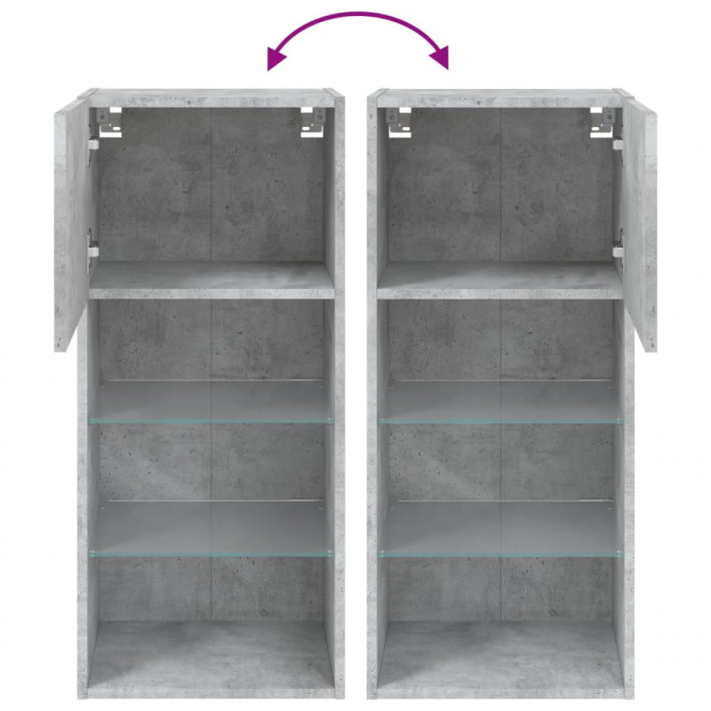 Szafka TV z LED, szarość betonu, 40,5x30x90 cm