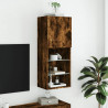 Szafka TV z LED, przydymiony dąb, 40,5x30x102 cm