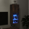 Szafka TV z LED, przydymiony dąb, 40,5x30x102 cm