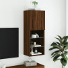 Szafka TV z LED, brązowy dąb, 40,5x30x102 cm