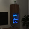 Szafka TV z LED, brązowy dąb, 40,5x30x102 cm