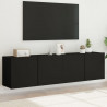 Ścienne szafki TV, 2 szt., czarne, 80x30x41 cm