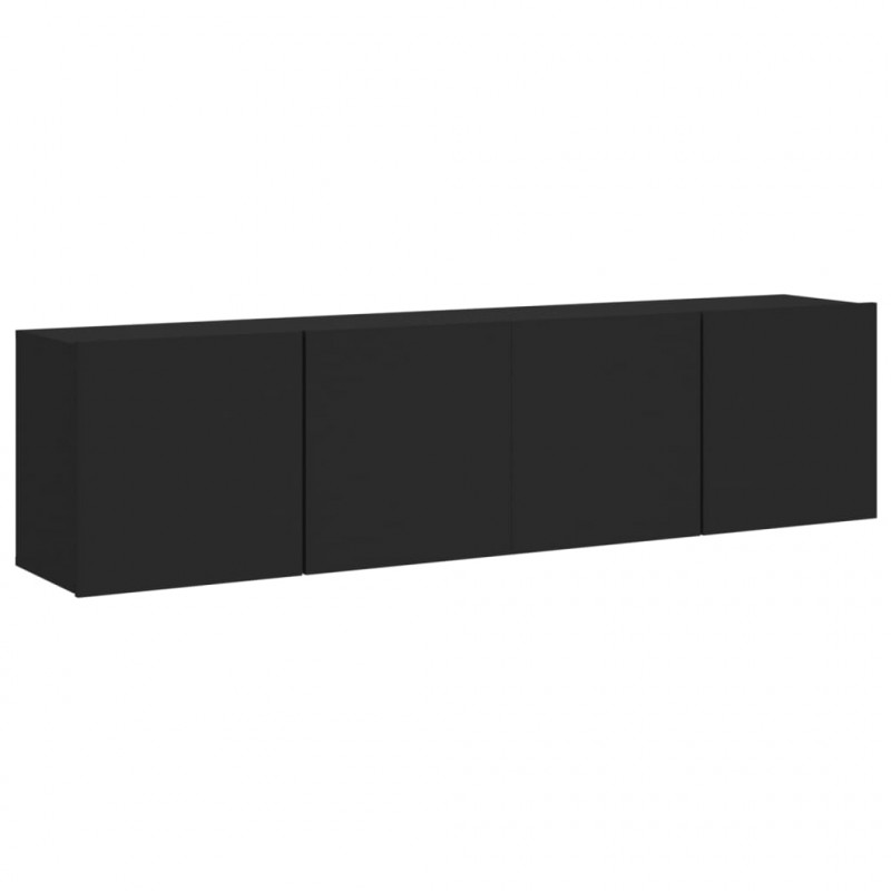 Ścienne szafki TV, 2 szt., czarne, 80x30x41 cm