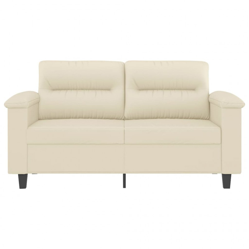 2-osobowa sofa, kremowy, 120 cm, sztuczna skóra