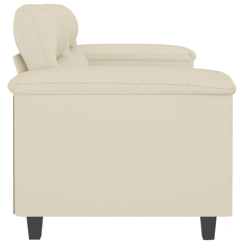2-osobowa sofa, kremowy, 120 cm, sztuczna skóra