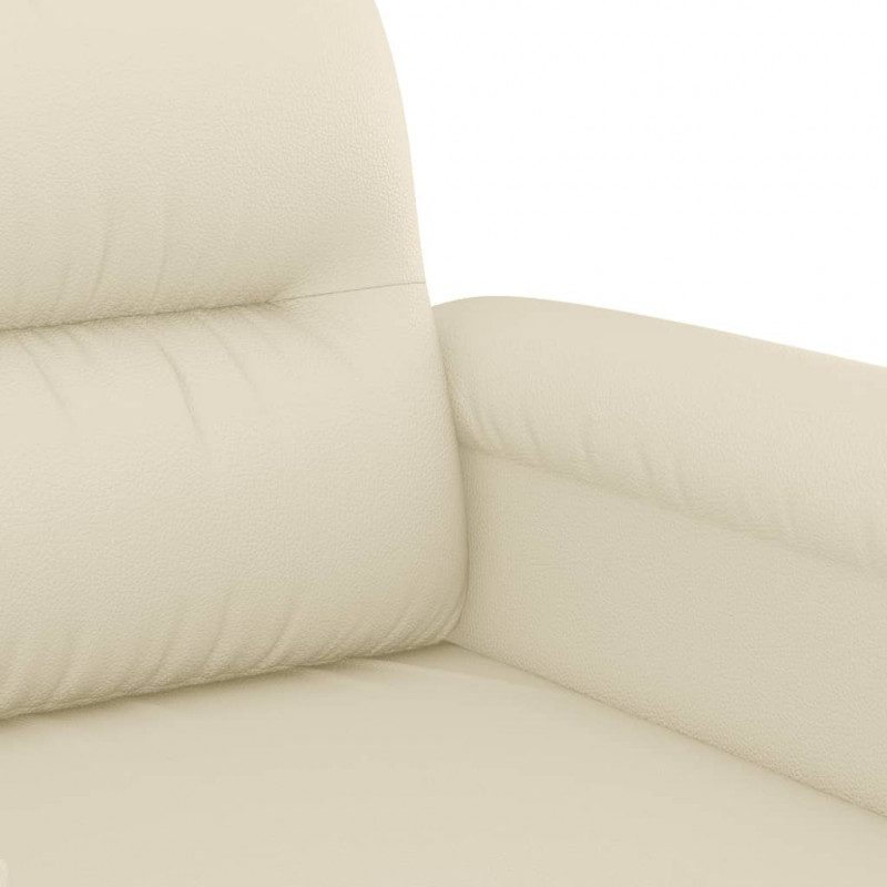 2-osobowa sofa, kremowy, 120 cm, sztuczna skóra