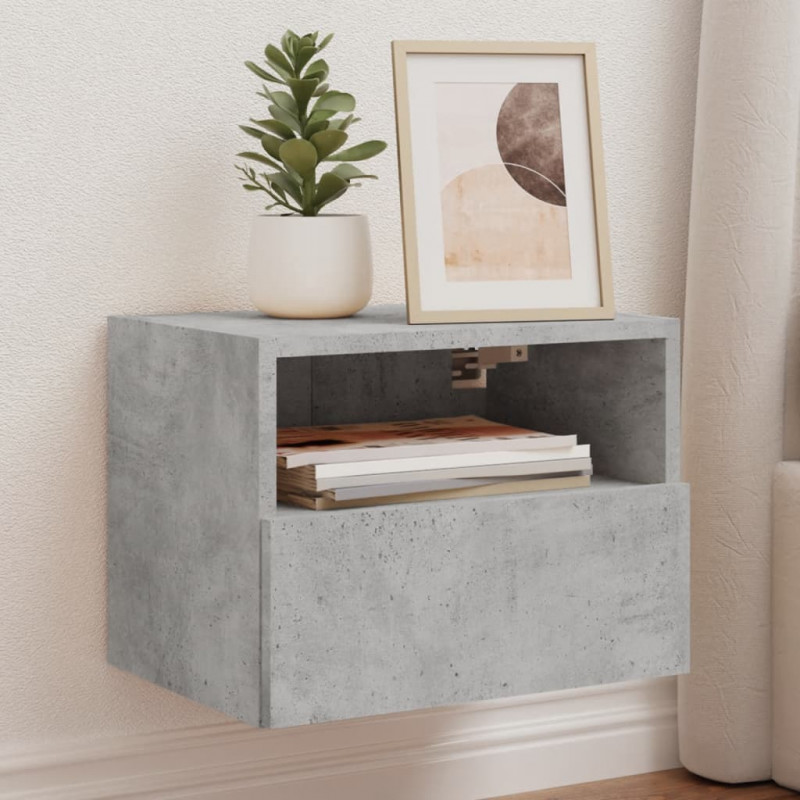 Ścienna szafka TV, szarość betonu, 40x30x30 cm