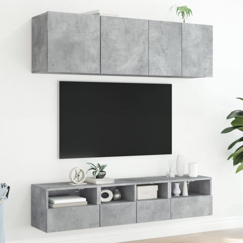 Ścienna szafka TV, szarość betonu, 40x30x30 cm