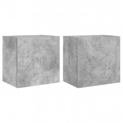 Ścienne szafki TV, 2 szt., szarość betonu, 40,5x30x40 cm