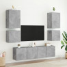 Ścienne szafki TV, 2 szt., szarość betonu, 40,5x30x40 cm