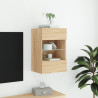 Ścienna szafka TV z LED, dąb sonoma, 40x30x60,5 cm