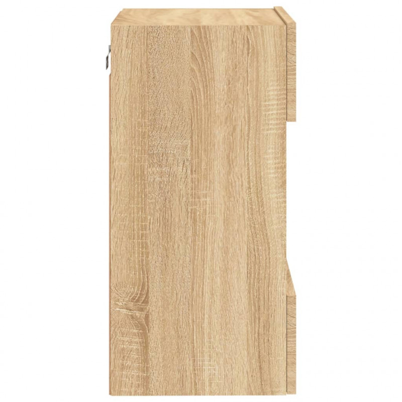 Ścienna szafka TV z LED, dąb sonoma, 40x30x60,5 cm