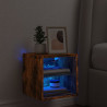 Ścienna szafka TV z LED, przydymiony dąb, 30x28,5x30 cm