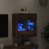 Ścienna szafka TV z LED, przydymiony dąb, 58,5x30x60,5 cm