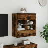 Ścienna szafka TV z LED, przydymiony dąb, 58,5x30x60,5 cm