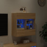 Ścienna szafka TV z LED, dąb sonoma, 58,5x30x60,5 cm