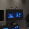 Ścienna szafka TV z LED, czarna, 98,5x30x60,5 cm
