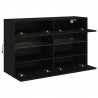 Ścienna szafka TV z LED, czarna, 98,5x30x60,5 cm