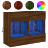Ścienna szafka TV z LED, brązowy dąb, 78,5x30x60,5 cm