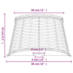 Klosz do lampy, brązowy, Ø38x23 cm, wiklina