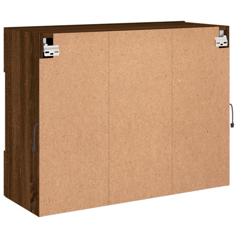 Ścienna szafka TV z LED, brązowy dąb, 78,5x30x60,5 cm