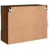 Ścienna szafka TV z LED, brązowy dąb, 78,5x30x60,5 cm