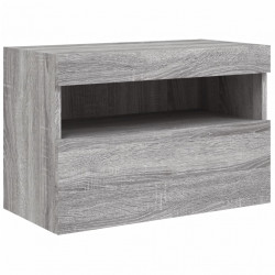 Ścienna szafka TV z LED, szary dąb sonoma, 60x30x40 cm