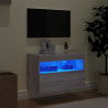 Ścienna szafka TV z LED, szary dąb sonoma, 60x30x40 cm