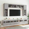 Ścienna szafka TV z LED, szary dąb sonoma, 60x30x40 cm