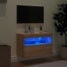 Ścienna szafka TV z LED, dąb sonoma, 60x30x40 cm