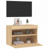 Ścienna szafka TV z LED, dąb sonoma, 60x30x40 cm