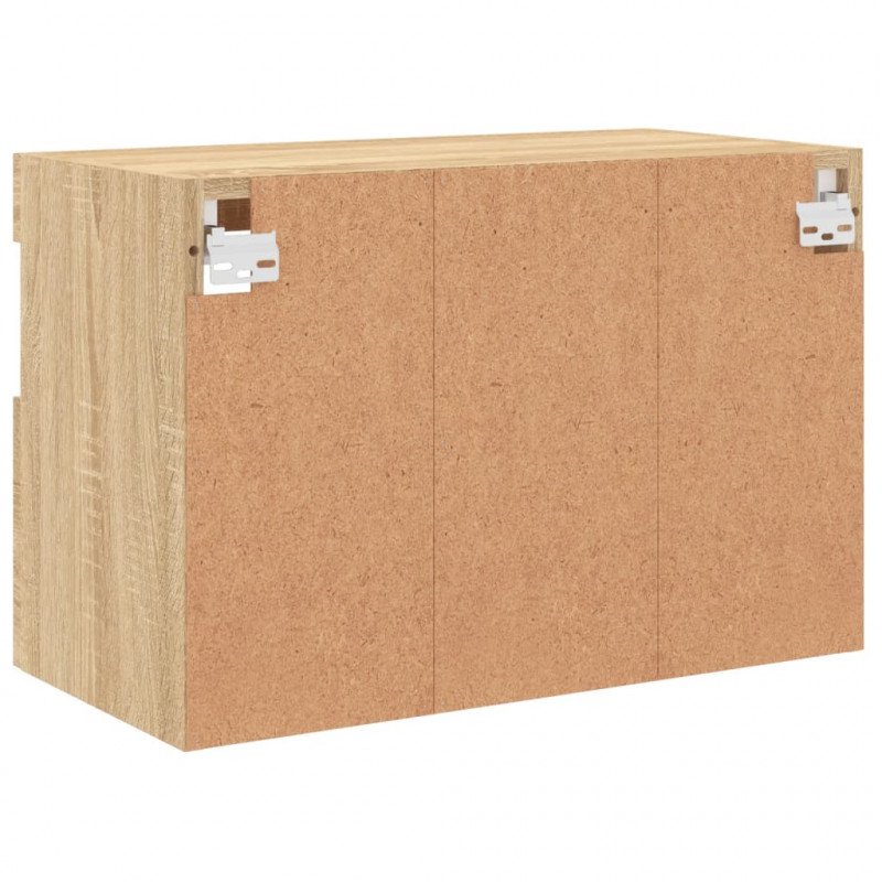 Ścienna szafka TV z LED, dąb sonoma, 60x30x40 cm
