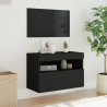Ścienna szafka TV z LED, czarna, 60x30x40 cm