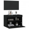 Ścienna szafka TV z LED, czarna, 60x30x40 cm