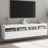 Ścienne szafki TV z LED, 2 szt., białe, 80x30x40 cm