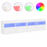 Ścienne szafki TV z LED, 2 szt., białe, 80x30x40 cm